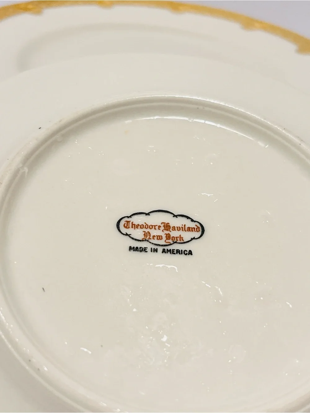 Antique Theodore Haviland New York America Gold Encrusted 6 Bread & Butter Plate
